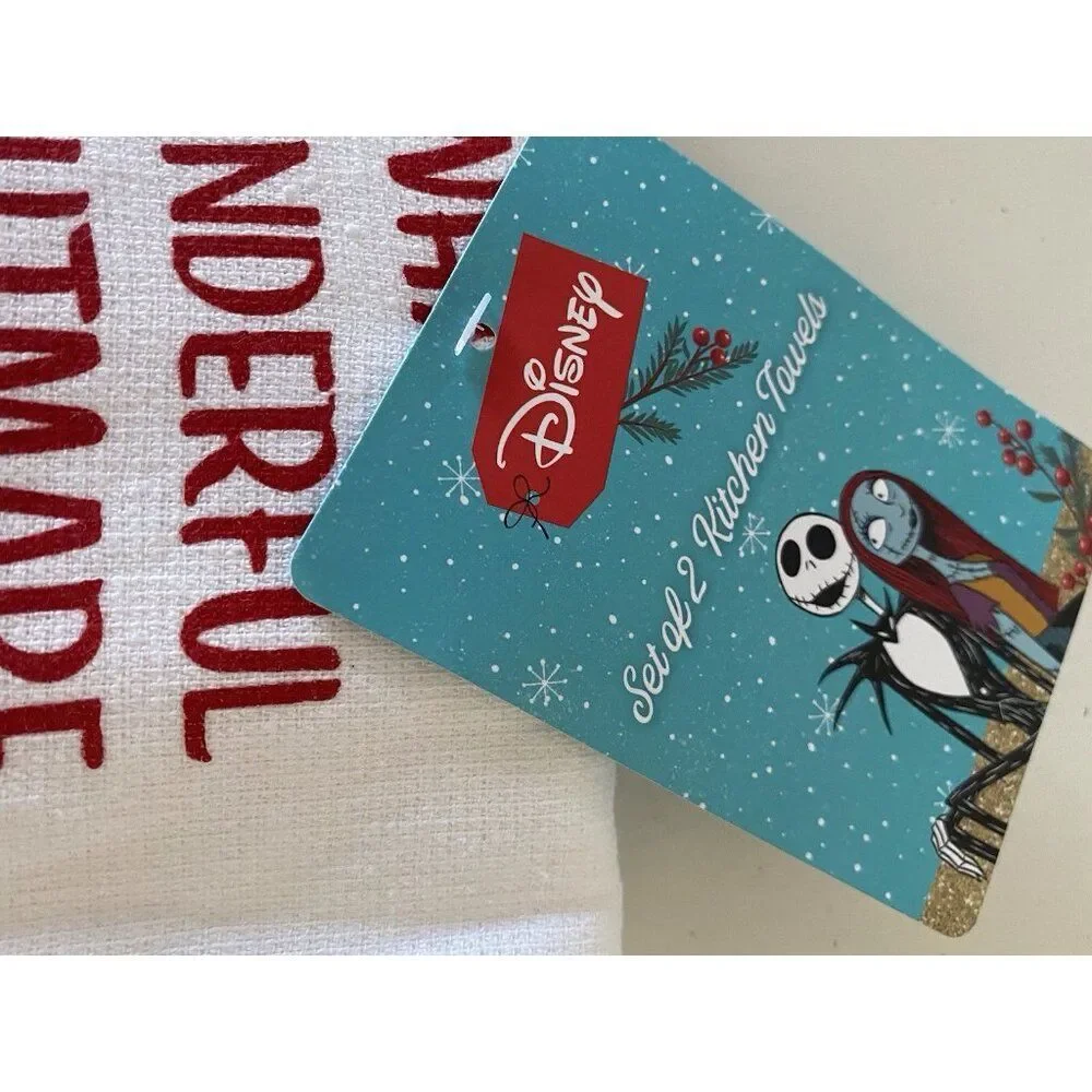 2 Pack‎ Disney Jack Skellington Zero Nightmare Before Christmas Kitchen Towels